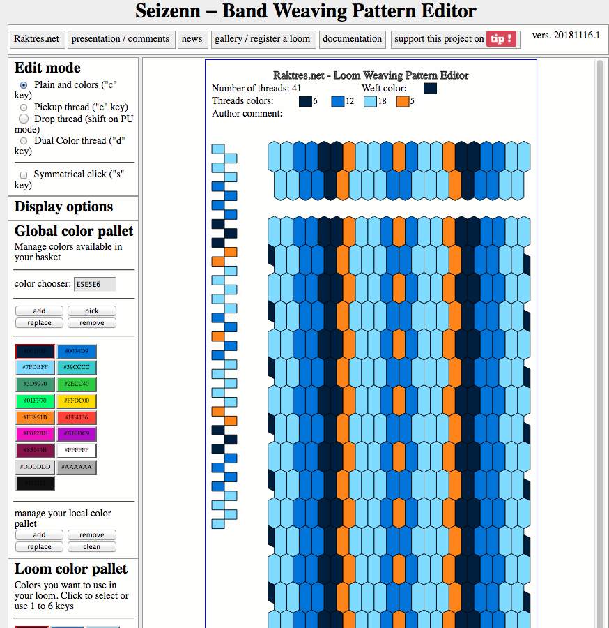 Inkle loom pattern editor