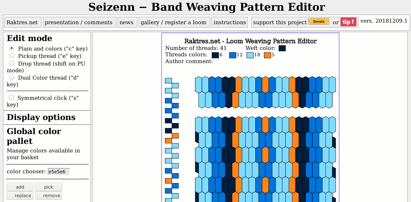 Tissage Weaving Seizenn band pattern editor