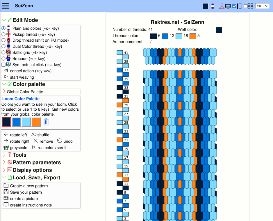 SeiZenn band weaving pattern editor