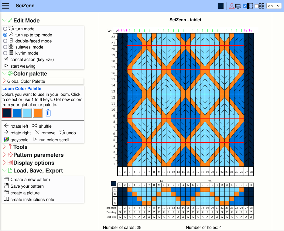 SeiZenn band pattern editor